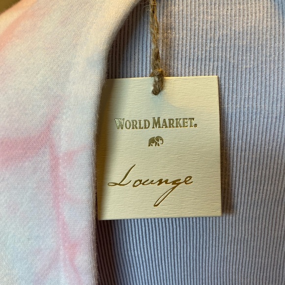 World Market Pink and White Tie Dye Sweatshirt With Cutout Back New With Tag - Picture 10 of 15